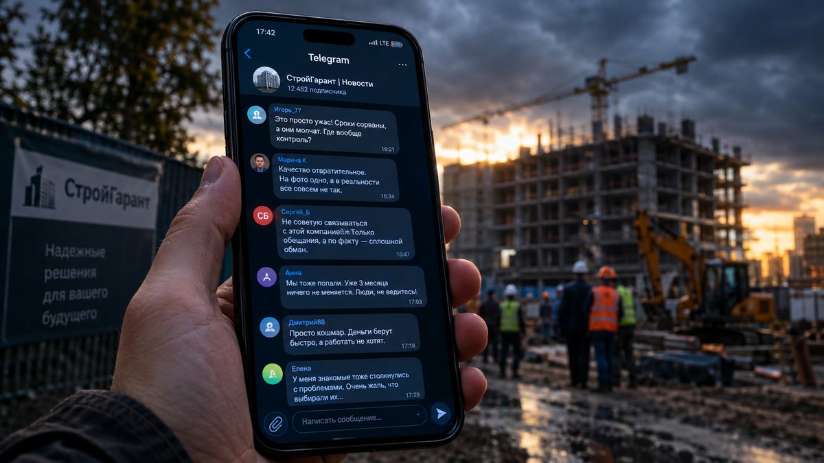 Чёрный пиар в Telegram-каналах: как дискредитируют застройщиков и защищаются от атак